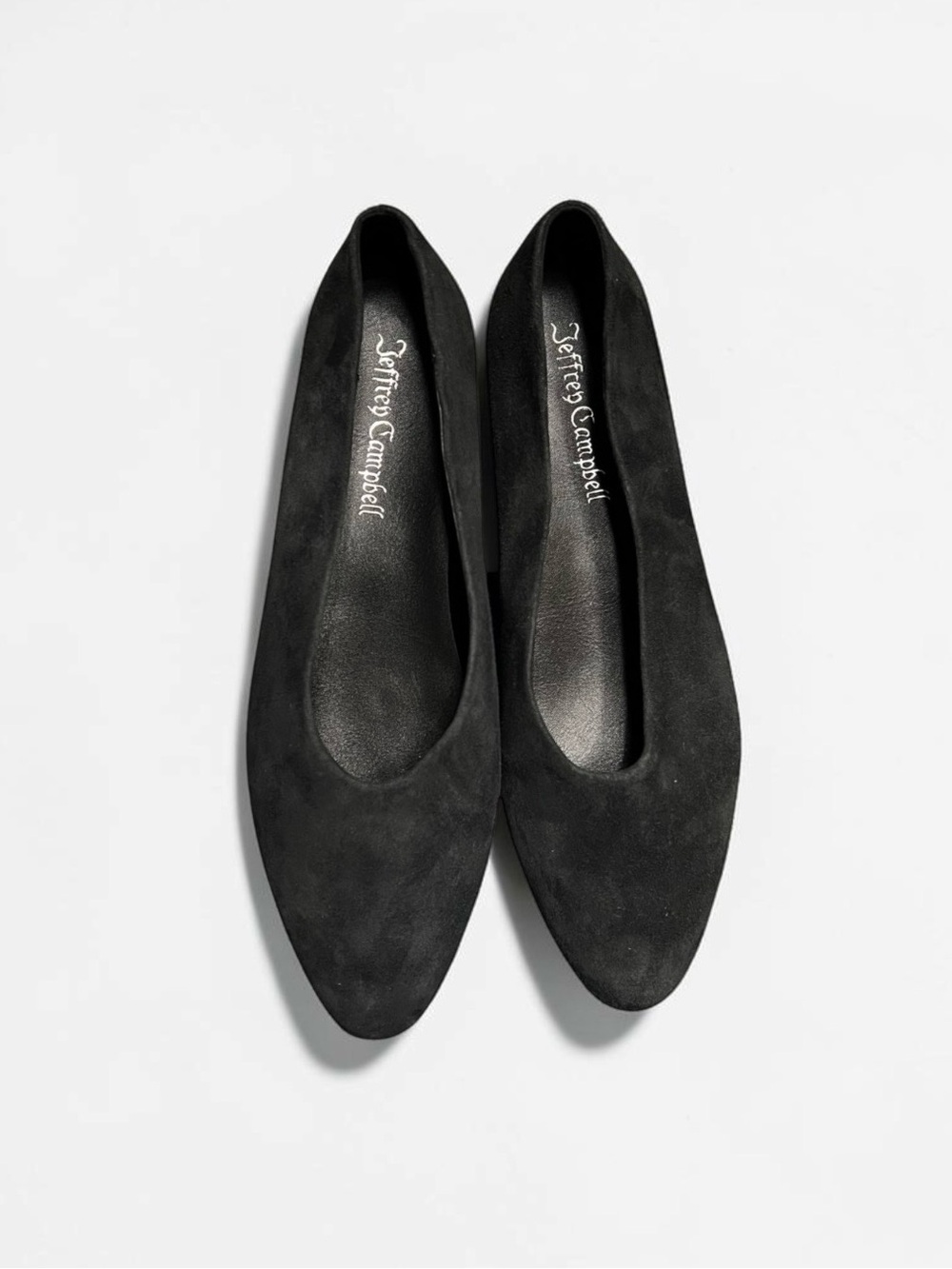 🌻NEW Jeffrey Campbell Collene Ballet Flats Black Suede Almond Toe Slip On 7.5